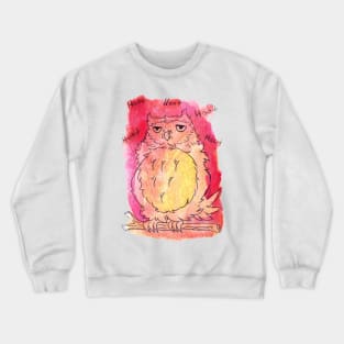 Watercolor Owl Hoot Hoot Hoot Crewneck Sweatshirt
